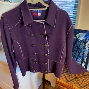 Purple Double Breasted Jacket Triple Soul Five